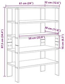 Sapateira 61x32x87,5 cm derivados de madeira cinzento sonoma