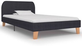 vidaXL Estrutura de cama em tecido 90x200 cm cinzento-escuro