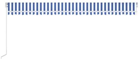 Toldo retrátil manual 600x350 cm azul e branco