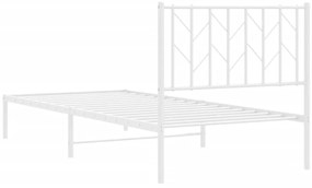 Estrutura de cama com cabeceira 90x190 cm metal branco