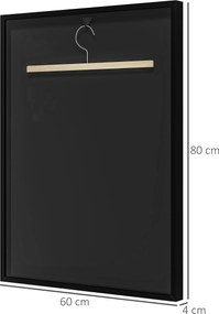Moldura tipo T para camisolas, em alumínio e acrílico com proteção UV, 60 x 80 cm