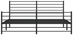 Estrutura de cama com cabeceira e pés 193x203 cm metal preto