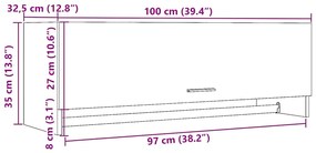 Armário madeira velha 100x32,5x35 cm madeira trabalhada