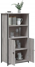 Aparador alto 62x36x121,5 cm derivados de madeira cinza sonoma
