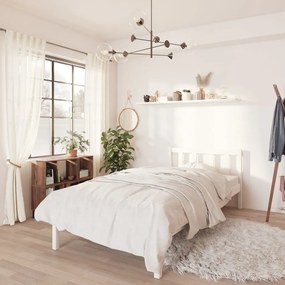 Estrutura de cama 90x200 cm pinho maciço branco