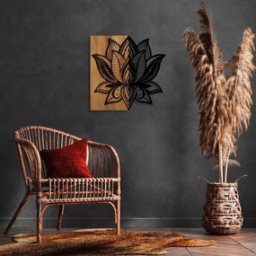 Acessório Decorativo de Parede Lotus 10 – Nogueira e Preto – 58 x 59 c