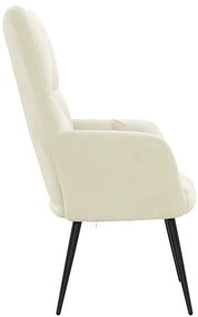 Cadeira de descanso veludo branco nata