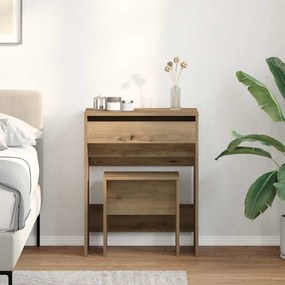 vidaXL Mesa de Maquiagem com gaveta carvalho artisiano 60 x 40 x 75 cm