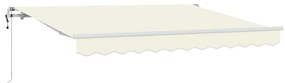 Toldo Retrátil Creme e Branco 250x200 cm 250 x 200 cm 2,5 x 2 m