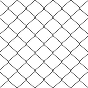 Cerca de Cadeia com 13 Postes Flangeados 0.4x25 m Aço Galvanizado