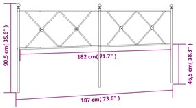 Cabeceira de cama 180 cm metal branco