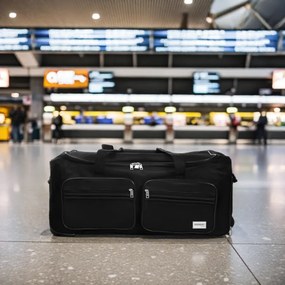 Mala de viagem com rodas e capacidade de 85L, 70 x 36 x 34 cm Preto