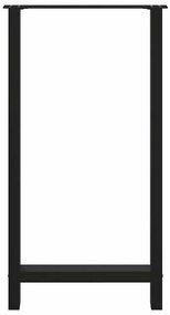 Pés para mesa de bar pretos 2 peças 60x(110-111) cm aço