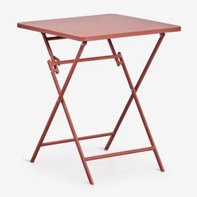 Mesa De Cozinha Quadrada 60x60 Cm Dobrável Em Aço Tamarit Terracota - Sklum