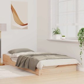 Estrutura de cama de chão Castanho 90 x 200 cm