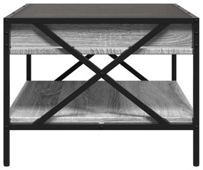 Mesa de centro luzes LED Infinity 70x50x38 cm cinzento sonoma