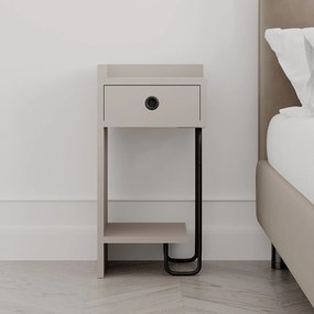 Mesa de Cabeceira Sirius Left – Light Mocha – 32x61x30 cm