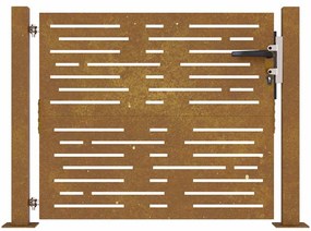Portão de jardim 105x105 cm aço corten design quadrados