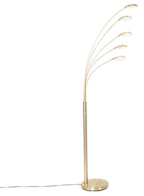 Candeeiro de pé design latão incl. LED 5 luzes - Sixties Trento Design