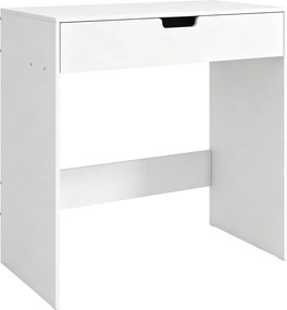 HOMCOM Penteadeira com gaveta, mesa de maquiagem moderna moderna, para quarto, 75 x 40 x 75 cm, branco | Aosom Portugal