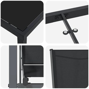 Conjunto de Jantar para Jardim 5 Peças Preto em Textilene e Aço