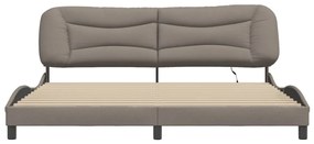 Estrutura de cama com LED sem colchão 200x200 cm tecido