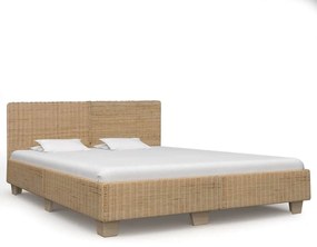 vidaXL Estrutura de cama artesanal em vime natural 180x200 cm