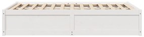 Cama sem colchão 135x190 cm madeira de pinho maciça branco