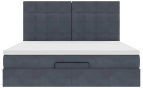 Estrutura cama otomana colchões 180x200 cm cinzento escuro