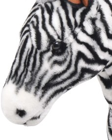 Brinquedo de montar zebra peluche preto e branco XXL