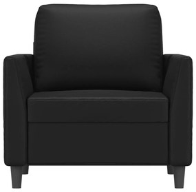 Poltrona couro artificial 60 cm preto