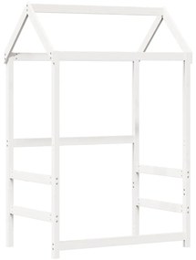 Conj. cama e banco c/ telhado 75x190 cm pinho maciço branco