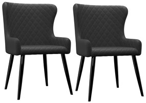 vidaXL Cadeiras de jantar 2 pcs tecido preto
