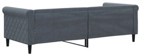 Sofá-cama 80x200 cm veludo cinzento-escuro