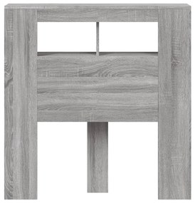 Cabeceira c/ LEDs 100x18,5x103,5 cm sonoma cinzento
