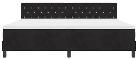 Cama Box Spring vidaXL com Colchão Preto 200x200 cm Veludo