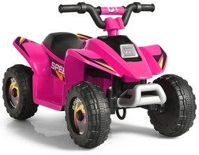 Moto 4 para crianças bateria 6V, veículo motorizado com design moderno 73 x 40 x 44,5 cm Rosa