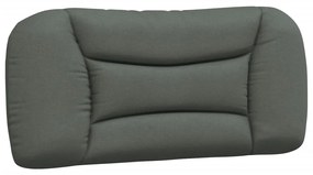 Estrutura de cama c/ cabeceira tecido 90x190 cm cinza-escuro