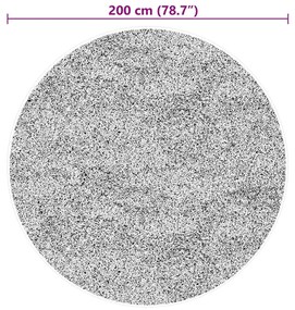 Tapete pelo curto macio e lavável HUARTE Ø 200 cm cinzento
