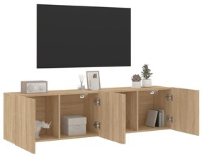 Móveis de parede para TV 2 pcs 80x30x41 cm carvalho sonoma