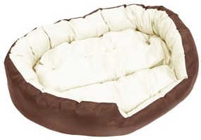Almofadão p/ cães reversível lavável 110x80x23cm castanho/creme