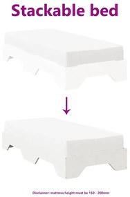 Cama sem colchão empilháveis 75x190 cm madeira maciça branco