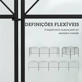 Cercas de Jardim 305x61 cm Conjunto de 5 Cercas Decorativas para Jardi