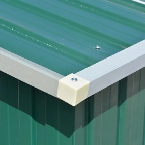 Abrigo de jardim 257x392x181 cm metal verde