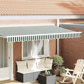 vidaXL Bandeira de Toldo 4m Verde e Branca 3.8x0.2m