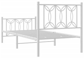 Estrutura de cama com cabeceira e pés 80x200 cm metal branco