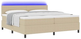 Cama Box com Colchão &amp; Luz LED Verde Cinza 200x200 cm Tecido Cânone