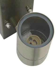 Luzes de Parede Externas 2 pcs Aço Inoxidável Prata IP44