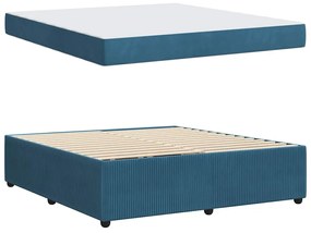 Estrutura de cama com colchão Outros Azul 180 x 200 cm Veludo