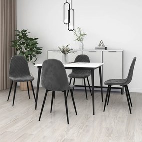 vidaXL Cadeiras de jantar 4 pcs veludo cinzento-escuro